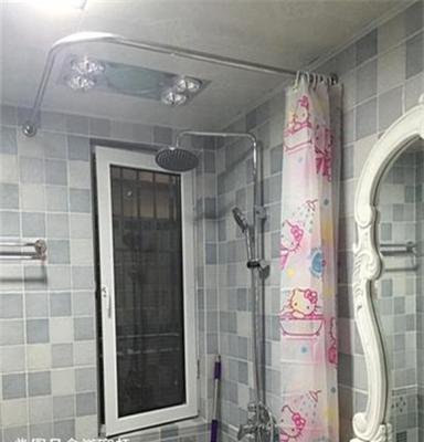 爱思卡达品牌浴室不锈钢L形浴帘杆卫生间 弧形淋浴杆90*90cm