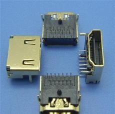 供应HDMI A TYPE三排插件带单柱镀金/镀镍母座