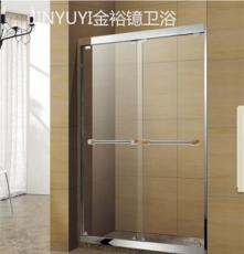 供应金裕镱卫浴JYY3014不锈钢屏风双移门镜光简易淋浴房