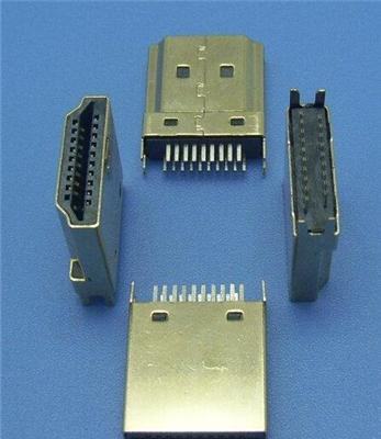 HDMI A TYPE间距1.0/1.2/1.6MM夹板插板铁壳铜壳镀镍镀金公头