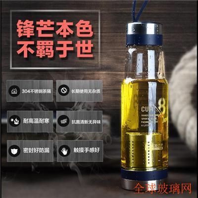 匡迪玻璃水杯运动玻璃杯28mm厚