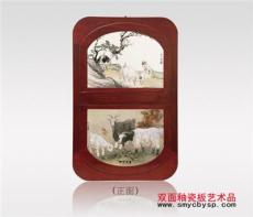 2015羊年瓷板红木挂历,高档双面釉瓷板日历