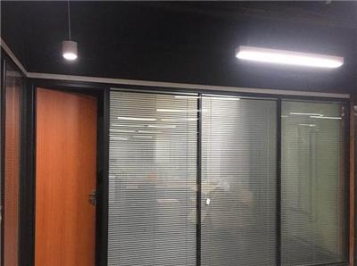 贵州办公室铝合金钢化玻璃双玻百叶隔断12mm厚