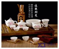 手绘陶瓷茶具 功夫茶具 陶瓷茶具套装 双层陶瓷茶具
