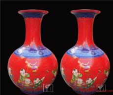 中国红瓷瓶 景德镇红釉瓷落地大花瓶 喜庆开业摆件