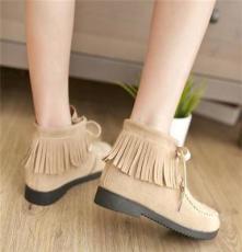 特价韩版流苏靴女秋季平跟短靴子少女大童学生孕妇单靴&168