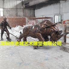 湖南农耕文化广场玻璃钢大水牛雕塑零售厂家