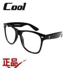 日本COOL正品板材黑框眼镜装饰眼镜