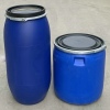 150升塑料桶150L法兰桶带铁箍150公斤塑料桶