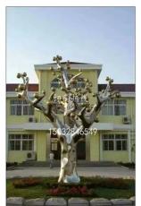 立体树雕塑，酒店地产雕塑，不锈钢酒店立体树雕塑厂家