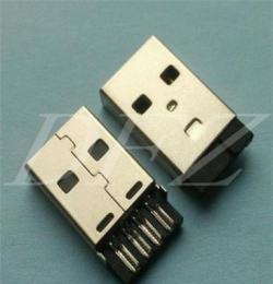 USB2.0 AM短体焊线一体式黑胶