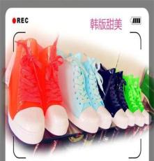 正品回力女短筒雨鞋韩版系带防滑雨靴水晶果冻透明雨鞋糖果色包邮