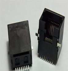 全贴片式SMT网口插座通讯接口RJ45 8P8C卧式90度TH带五金焊片
