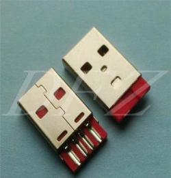 USB2.0 AM短体焊线一体式红胶