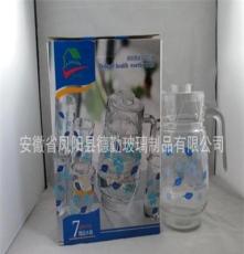 国内品牌 新一家品牌玻璃水具水杯礼盒7件套 花纹图案