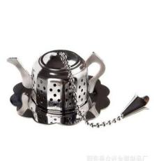 优质直销 精美带礼品茶具壶形不锈钢茶球 滤茶器 茶隔 茶匙