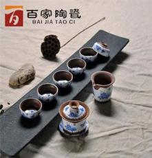 批发供应 德化精陶瓷 茶具套装特价批发高档礼品 青花茶具茶壶