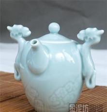 骨瓷汝窑功夫茶具套装 陶瓷茶壶茶杯 旅行茶具B-096