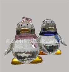 来样加工 水晶礼品 QQ企鹅造型 水晶小动物礼品
