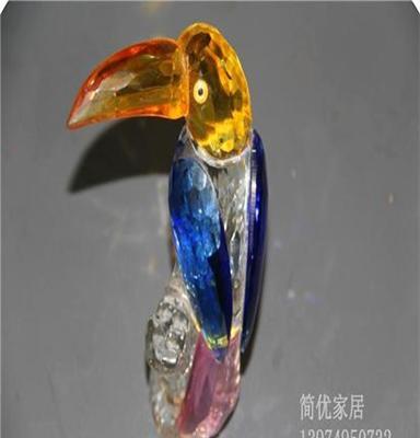 精品火烈鸟琉璃摆件家居装饰品 时尚高档礼品水晶工艺品 商务送礼