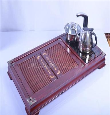 经典红木对联茶盘 抽屉储水两用茶盘茶具