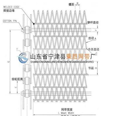 网链 不锈钢网链 输送网链/标注方式/技术参数