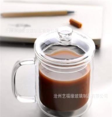 正品 纯真年代带盖双层玻璃杯 马克杯子 怀旧大茶缸 玻璃茶具