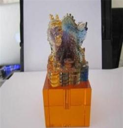 婴儿纪念品胎发印章 水晶底座 琉璃龙凤 宝宝胎毛印章 批发零售