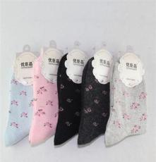 日系浪漫樱花女式兔羊毛袜 优臣品中筒女式冬季保暖袜 9009-10