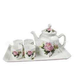 供应潮州骨瓷茶具 6头茶具 茶盘 整套茶具批发 骨质瓷 茶杯