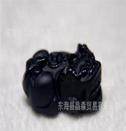 天然 黑曜石 金錢 貔貅 吊墜 招財(cái)轉(zhuǎn)運(yùn)辟邪 小號(hào)