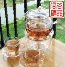 耐热玻璃花茶壶飘带壶三件式玻璃带过滤泡茶壶压把壶