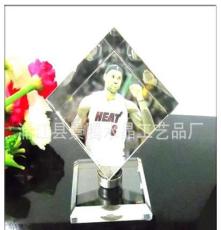 水水晶旋转魔方詹姆斯水晶照片影像制作 nba篮球迷纪念品球迷用品