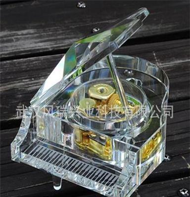 水晶钢琴刻字音乐盒 创意八音盒 生日情人节新年礼物摆件