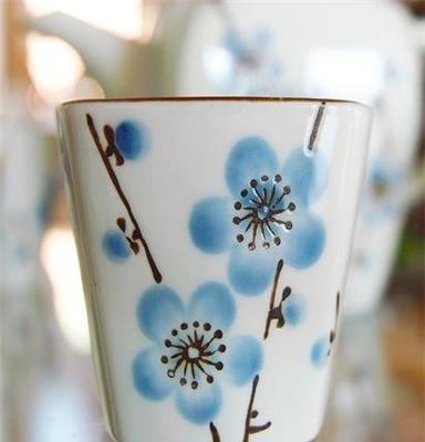 富大陶瓷5头茶具套装 手绘高温陶瓷 清雅淡梅中式风茶壶茶杯套装