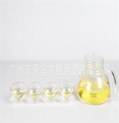 热销推荐玻璃茶具套装5件套 双层茶具套装