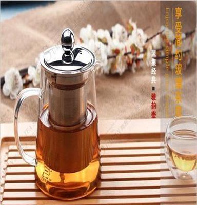 盟集玻璃茶壶 500ML不锈钢过滤泡茶器 耐热玻璃花草茶具 6件包邮