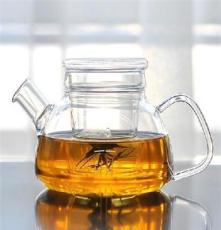 耐热玻璃花茶壶 欧式短嘴壶过滤大容量 纯手工玻璃壶透明茶具
