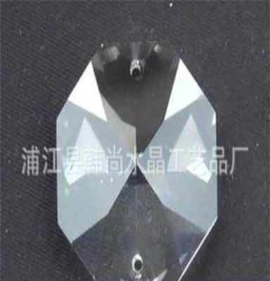 最佳品质：大小八面 一等品16#双孔透明水晶八角珠！！！