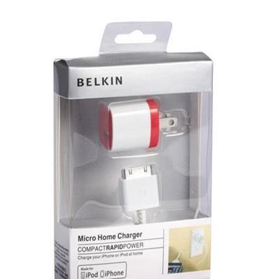 厂家直供贝尔金二合一旅充 欧规手机充电器 USB接口带线
