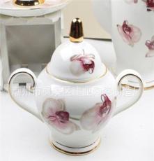 厂家直销 欧式骨瓷咖啡具 杯碟 茶具 简约时尚 蝴蝶兰 礼品套装