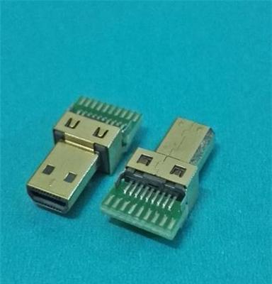 HDMI D公头 micro HDMI 公头夹板式