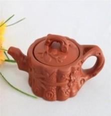 红梅紫砂半西施壶 红泥灌浆磨具制作壶 品相中等泡茶壶