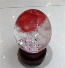 凤鸣水晶厂家批发饰品摆件 红色水晶球 天然水晶熔炼球 鸿运当头