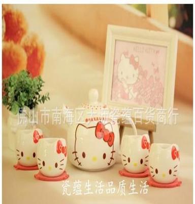 日式Hello kitty叮当熊猫陶瓷茶壶茶杯套装5件套可爱迷你茶具礼物