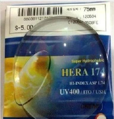 韩国凯米1.74超超薄UV400非球面加膜防辐射镜片（A级）