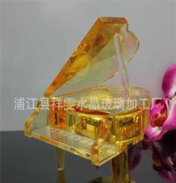 浦江祥雯水晶工藝品廠 水晶鋼琴批發(fā) 帶MP3 音樂(lè)盒鋼琴