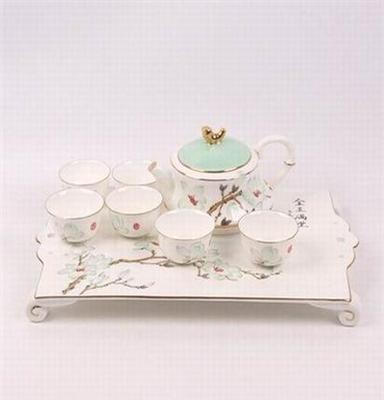 茶具整套功夫茶具套装 唐山骨质瓷茶具全手工茶壶杯子，高档礼品瓷