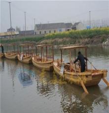 厂家直销西溪湿地同款摇橹船 中式仿古观光木船 景区公园摄影木船