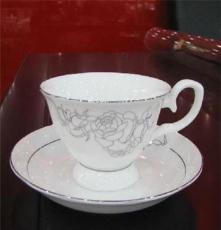 新品 英式骨瓷咖啡杯 套装 欧式 红茶杯 配碟 陶瓷杯 白金牡丹